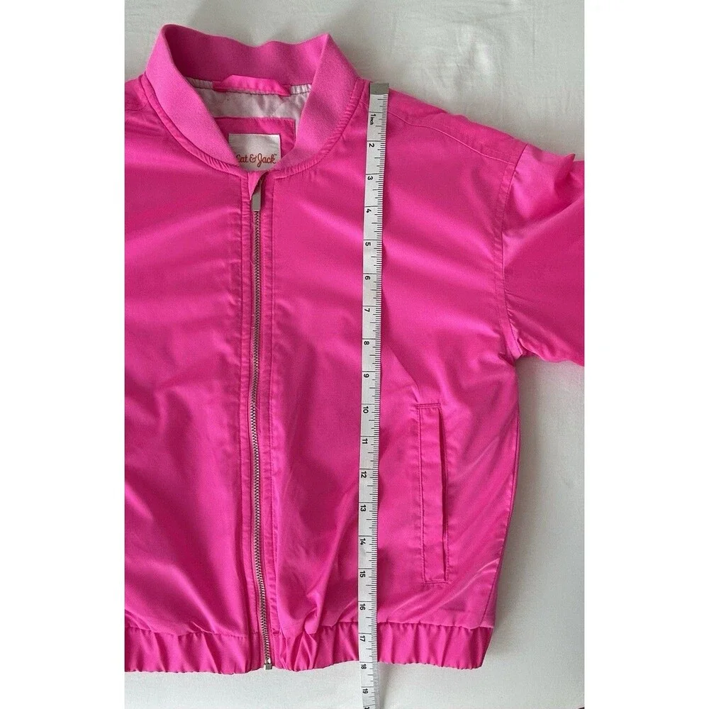 NWOT Cat & Jack Girls Pink Bomber Jacket Full Zip Size S 6/7
